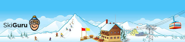A white mountain with people skying and having fun